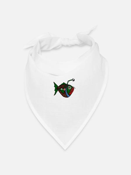 Fisch - Bandana Dreieckstuch - Weiß
