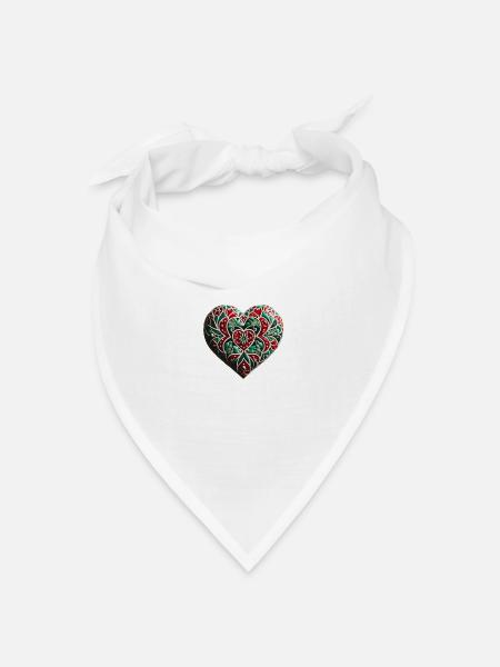 Marokko Herz traditionelle Wandkunst - Bandana Dreieckstuch - Weiß