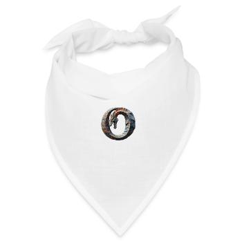 Buchstabe "O" im Drachendesign. - Bandana Dreieckstuch - Weiß - Vorne