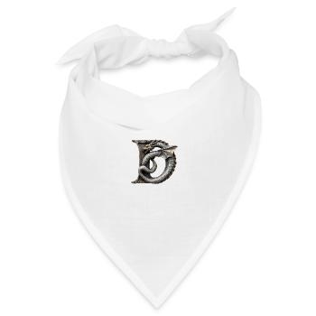 Buchstabe "D" im Drachendesign. - Bandana Dreieckstuch - Weiß - Vorne