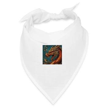 Drache - Bandana Dreieckstuch - Weiß - Vorne