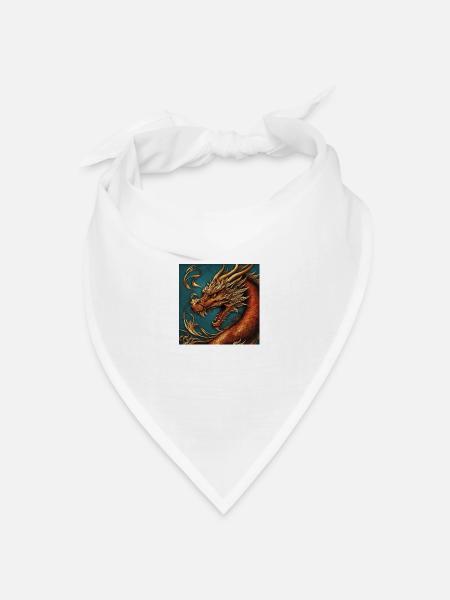 Drache - Bandana Dreieckstuch - Weiß