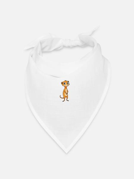 Erschrockene Erdmännchen-Cartoon-Illustration - - Bandana Dreieckstuch - Weiß