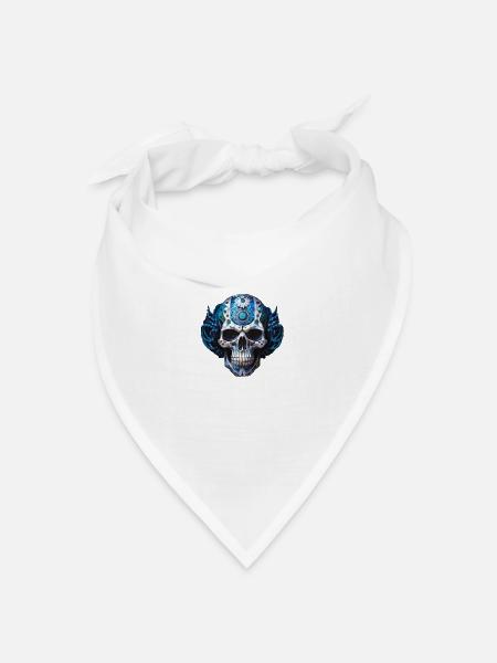 Cyborgkopf - Bandana Dreieckstuch - Weiß
