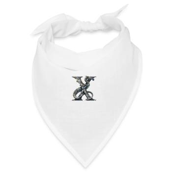 Buchstabe "X" im Drachendesign. - Bandana Dreieckstuch - Weiß - Vorne