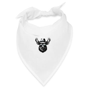 Hipster-Elch - Bandana Dreieckstuch - Weiß - Vorne