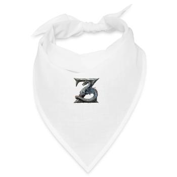 Buchstabe "Z" im Drachendesign. - Bandana Dreieckstuch - Weiß - Vorne
