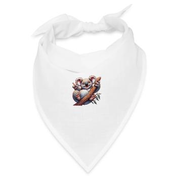 Süßer Koalabär freut sich. Für die Familie - Bandana Dreieckstuch - Weiß - Vorne