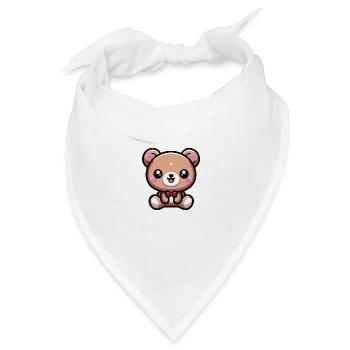 Niedlicher Kawaii Teddybär 2 - Bandana Dreieckstuch - Weiß - Vorne
