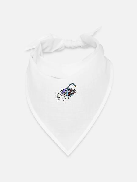 Anglerfisch - Bandana Dreieckstuch - Weiß