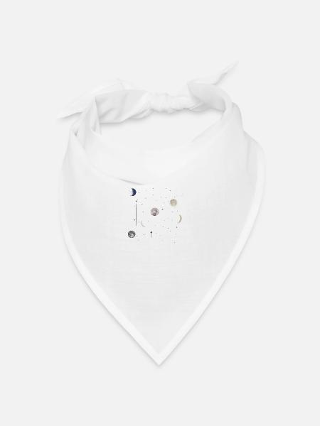 Himmelsastrologie des Mondes - Bandana Dreieckstuch - Weiß