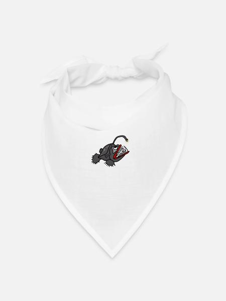 Leuchtender Anglerfisch - Bandana Dreieckstuch - Weiß