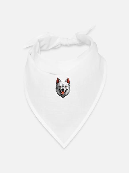 Hund Böse - Bandana Dreieckstuch - Weiß
