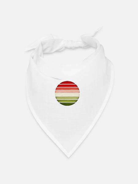 Wassermelone retro Sonnenuntergang Glas Design - Bandana Dreieckstuch - Weiß