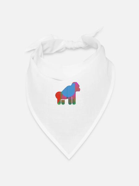 Gorilla - Bandana Dreieckstuch - Weiß