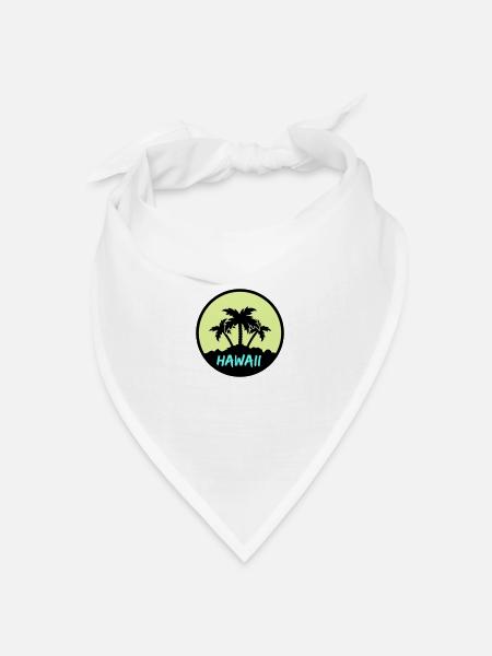 hawaii palmen - Bandana Dreieckstuch - Weiß