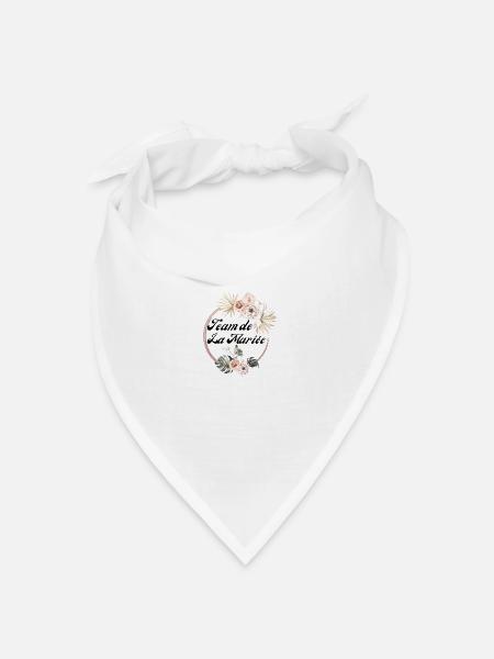 Tropisches Blumenbrautteam - Junggesellinnenabschied Geschenkidee - Bandana Dreieckstuch - Weiß