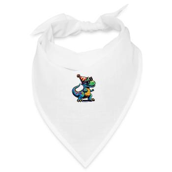 Party Dino - Bandana Dreieckstuch - Weiß - Vorne