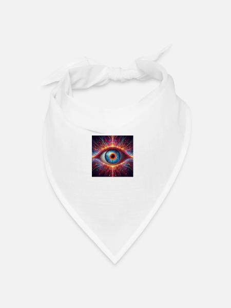 Das Auge - Bandana Dreieckstuch - Weiß