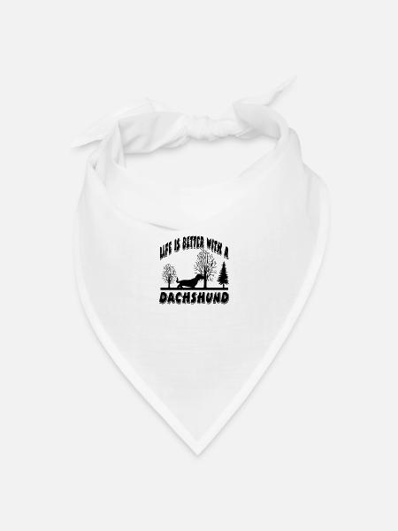 Dackel - Bandana Dreieckstuch - Weiß