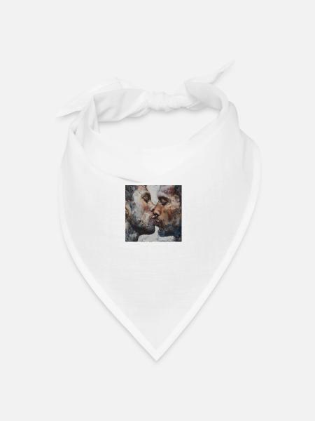 Kuss - Bandana Dreieckstuch - Weiß