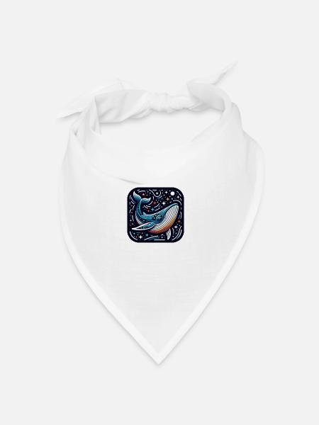 Weltraum-Wal - Bandana Dreieckstuch - Weiß
