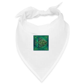 Piranha Fisch Allesfresser - Bandana Dreieckstuch - Weiß - Vorne