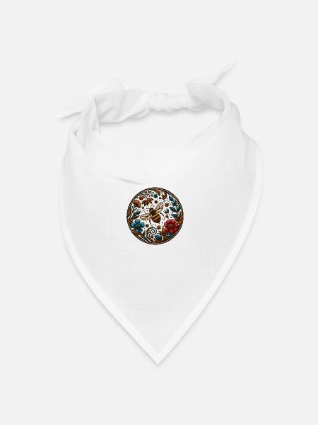 Bienenglück - Bandana Dreieckstuch - Weiß