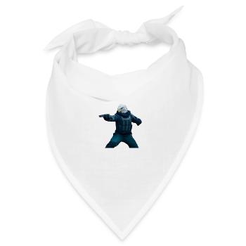 Adler mit Revolver - Bandana Dreieckstuch - Weiß - Vorne