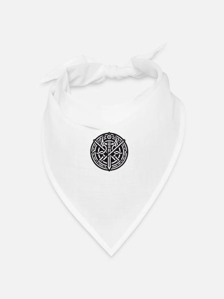 Alte Wikingersymbole Keltisch-Gälisch Version 5 - Bandana Dreieckstuch - Weiß