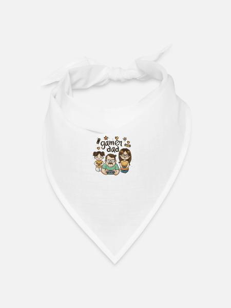 Gamer Dad Vatertag - Bandana Dreieckstuch - Weiß