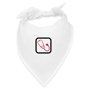 Doktor Stethoskop Outfit Medizinisches Fachwissen - Bandana Dreieckstuch - Weiß - Vorne