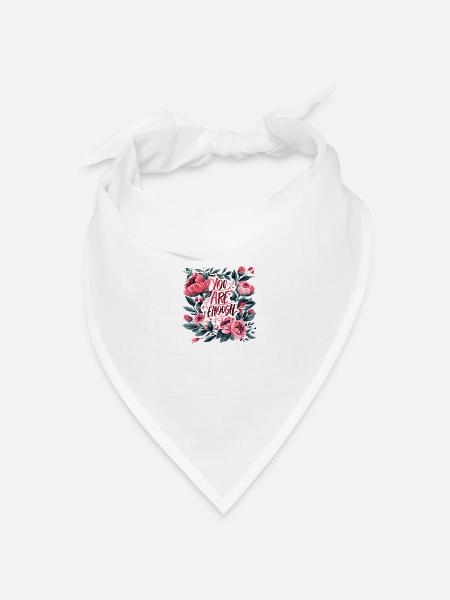 Du bist genug - Selbstliebe - Bandana Dreieckstuch - Weiß