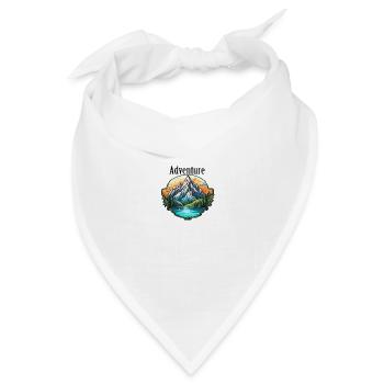 Adventure / Berge / Gipfel / Wandern / Hiking - Bandana Dreieckstuch - Weiß - Vorne