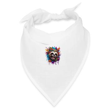 Tattoo / Tier / Kunst / cool / Comic / Faultier - Bandana Dreieckstuch - Weiß - Vorne