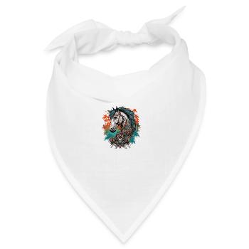 Tattoo / Tier / Kunst / cool / Comic / Pferd - Bandana Dreieckstuch - Weiß - Vorne