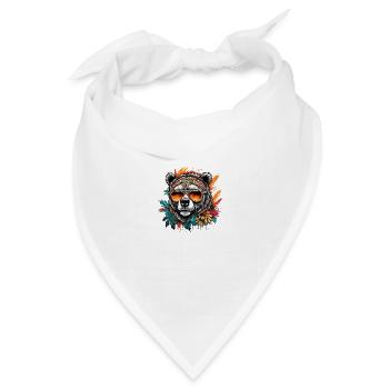 Tattoo / Tier / Kunst / cool / Comic / Bär - Bandana Dreieckstuch - Weiß - Vorne