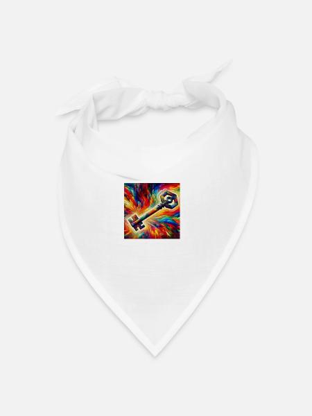 Schlüssel - Bandana Dreieckstuch - Weiß