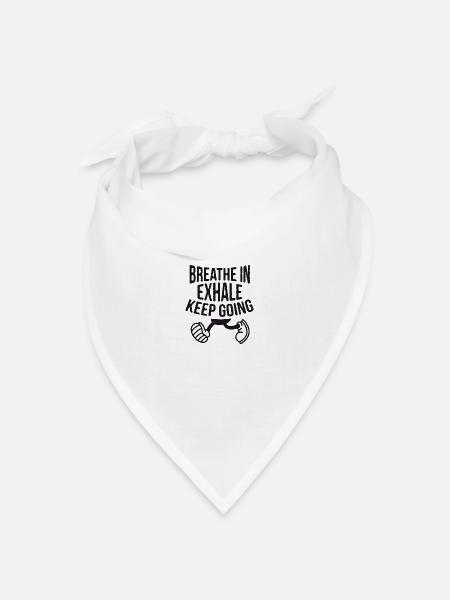 INHALE. Keep going. - Bandana Dreieckstuch - Weiß