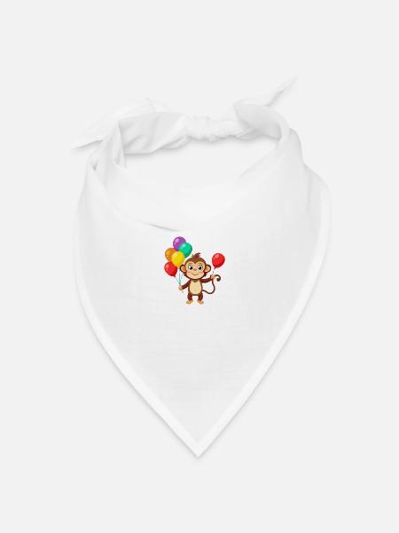 Jungle Junior: Verspieltes Affenabenteuer - Bandana Dreieckstuch - Weiß