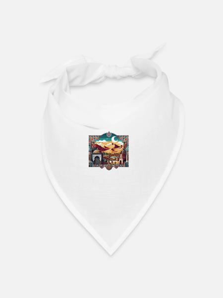 Vibrant Morocco - Bandana Dreieckstuch - Weiß