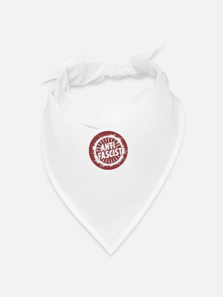Antifaschist Kreis Rot links kommunist - Bandana Dreieckstuch - Weiß
