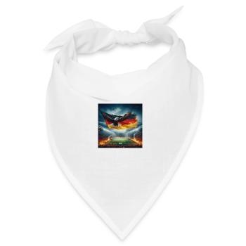 Deutscher Adler im Fußballstadion - Bandana Dreieckstuch - Weiß - Vorne