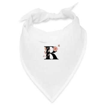 Buchstabe r Wildblumen Aquarelle - Bandana Dreieckstuch - Weiß - Vorne