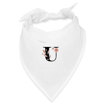Buchstabe u Wildblumen Aquarelle - Bandana Dreieckstuch - Weiß - Vorne