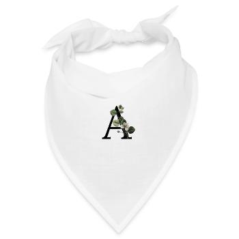 Buchstabe A Grüne Botanik - Bandana Dreieckstuch - Weiß - Vorne