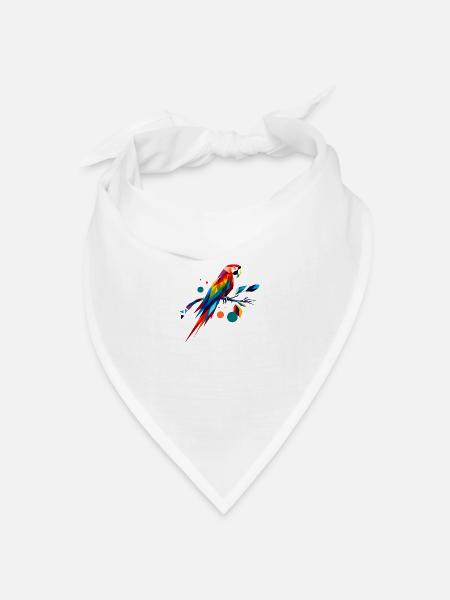 Abstrakter Ara - Bandana Dreieckstuch - Weiß