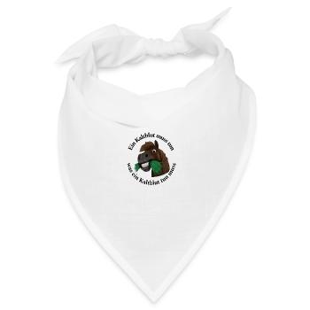 Pummelpony Nimmersatt Kaltblut - Bandana Dreieckstuch - Weiß - Vorne