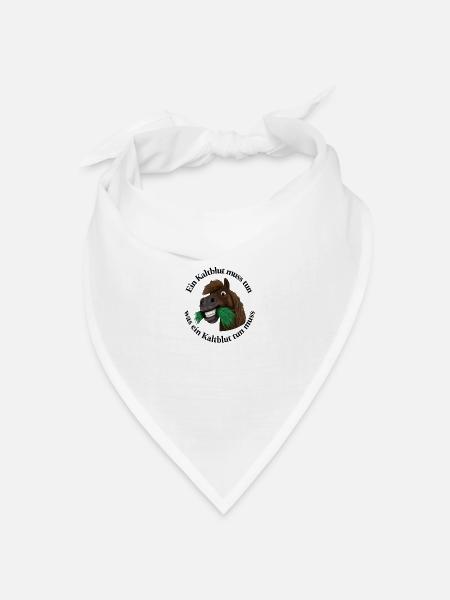 Pummelpony Nimmersatt Kaltblut - Bandana Dreieckstuch - Weiß