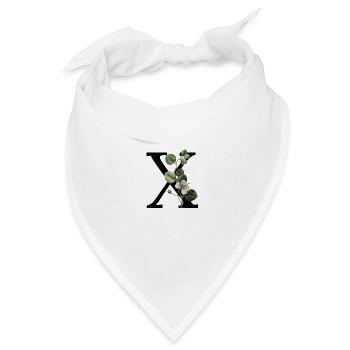 Buchstabe X Grüne Botanik - Bandana Dreieckstuch - Weiß - Vorne